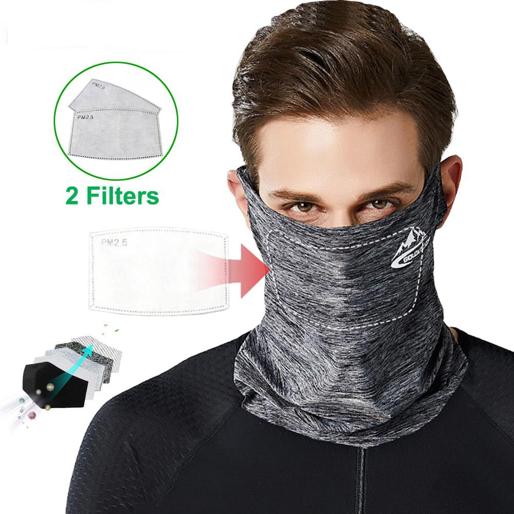 Multifunctional Sporty Neck Gaiter Face Shield with Nonslip Ear Loops and Carbon Filter, UV Protection Unisex Balaclava Headwear<br>&#128293; NEW ITEM &#128293; - Mass-Qu