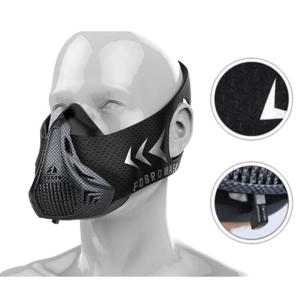 Sport Fitness Mask for Heart Lung Oxygen Control Altitude Training, Unisex - Mass-Qu