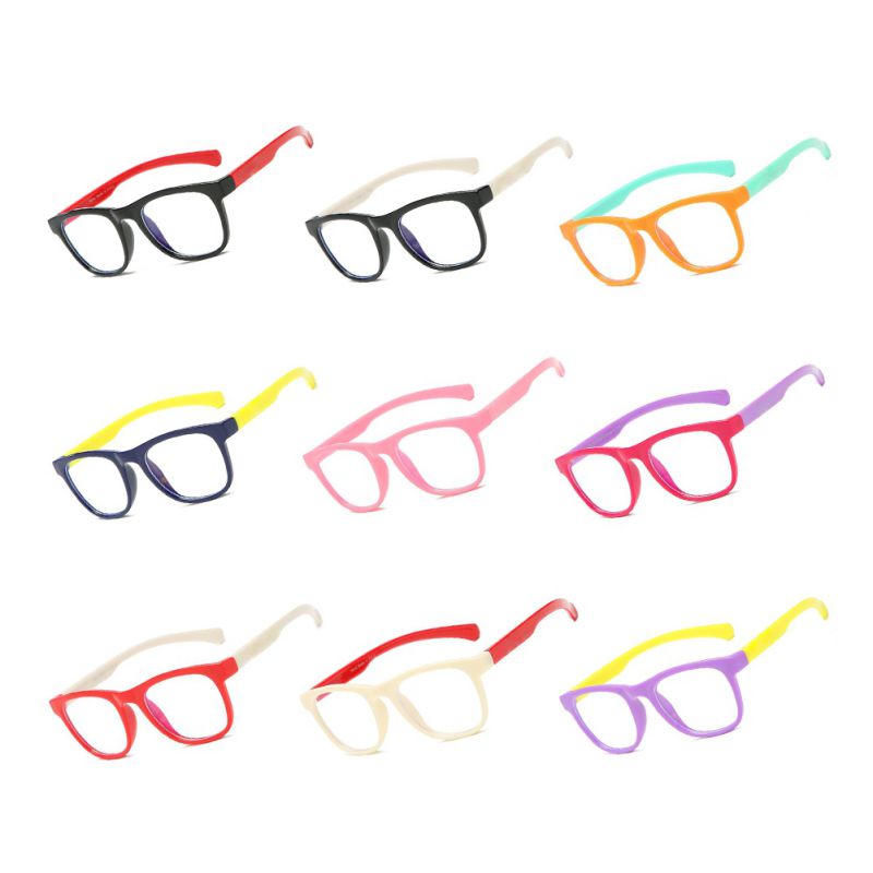 Blue Light Blocking Eyeglasses Square Anti Reflective UV400 Protection for Children Unisex in 7 Unique Color Combinations - Perfect for Students Virtual eLearning Remote Computer Gaming Mobile TV Screens, Warranty Included<br>&#128293; HOT ITEM &#128293; - Mass-Qu